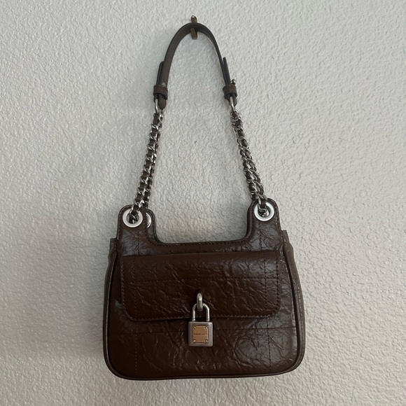 Charles & Keith Handbags - Charles & Keith Suki Crinkle-Effect Padlock Shoulder Bag
